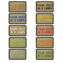 8x5cm Khaki Background Embroidery Custom Name Patch Stripes Badge Iron On Or Patches