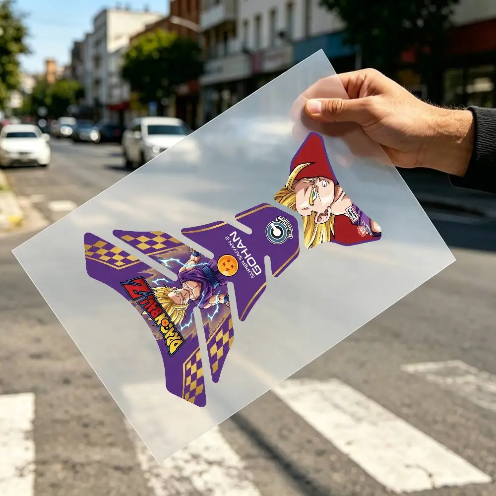 

For Anime Son Gohan Super Saiyan 2 Flat Fishbone Decal Waterproof Motorcycle Gas Tank Sticker Vinyl Graphics Decor Accessories