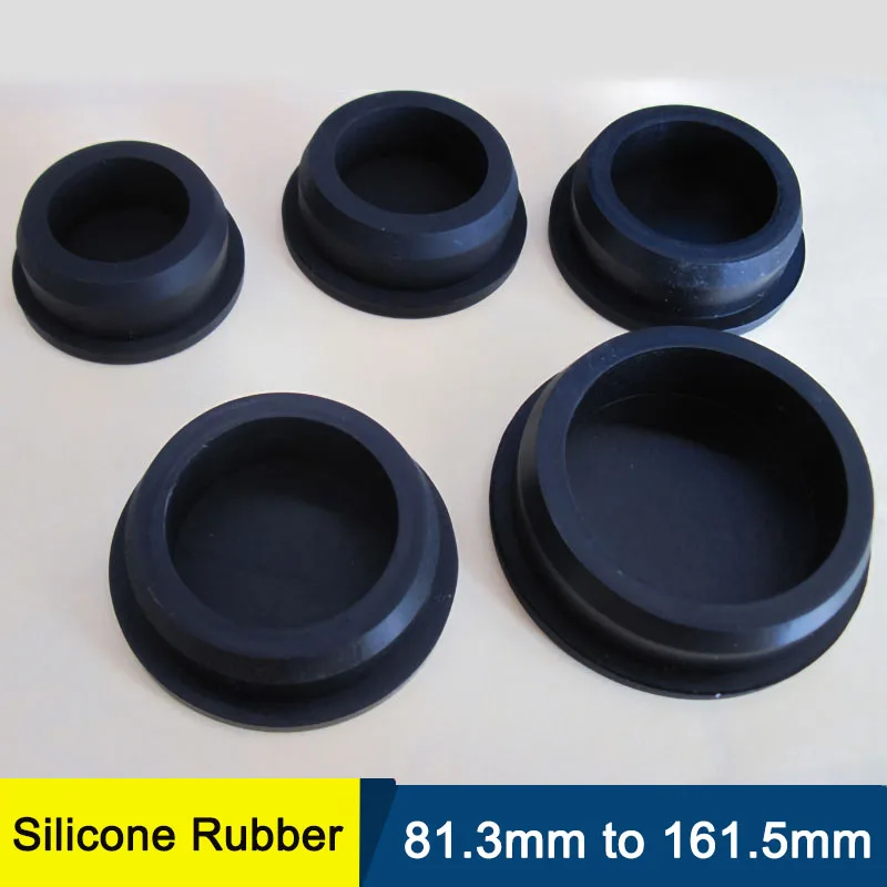 1pcs Black Environmental Silicone Rubber Hole Caps 81.3mm - 161.5mm Round Hole Sealing Plug Blanking End Caps T-type Stopper