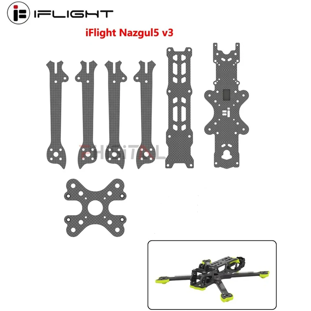 Original IFlight Nazgul5 V3 FPV Frame Replacement Part for Camera Side Plates/Middle/Top Plate/Bottom Plate/Arms
