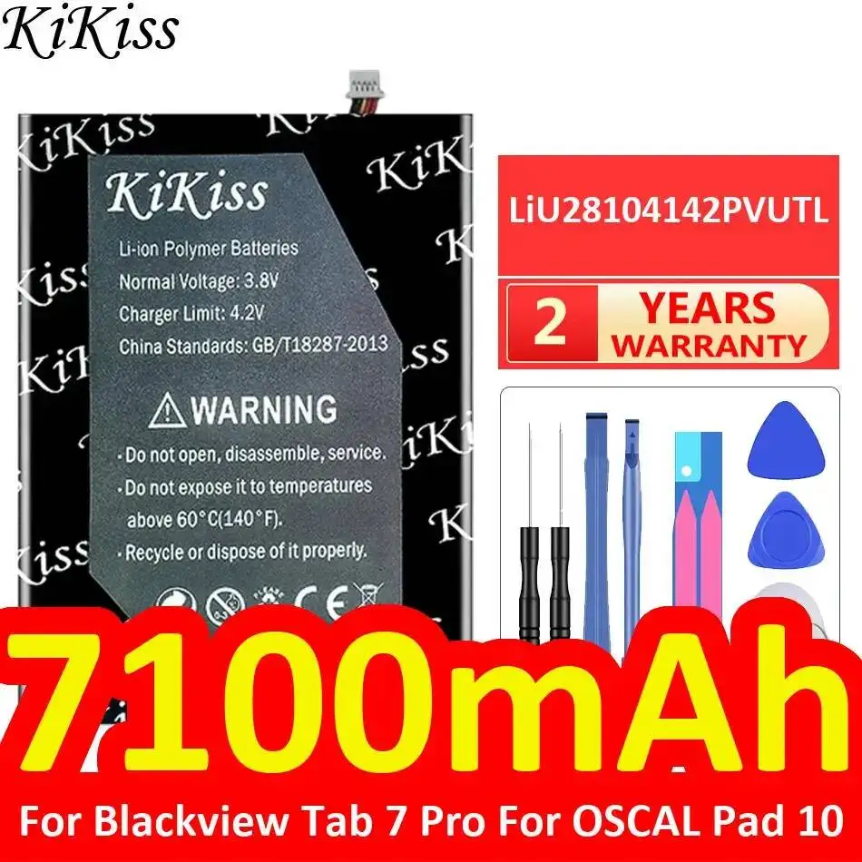 

Аккумулятор для планшетов Blackview Tab 7 Pro и Oscal Pad 10, 7100 мАч, высокопроизводительный, экологически чистый, LiU28104142PVUTL