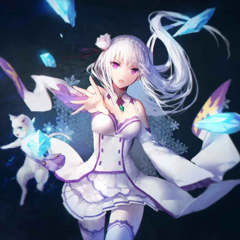 Nene 2025 Re Zero Sets شعر مستعار للنساء فستان إميليا زي أنيمي كوسبلاي لحفلة الهالوين c