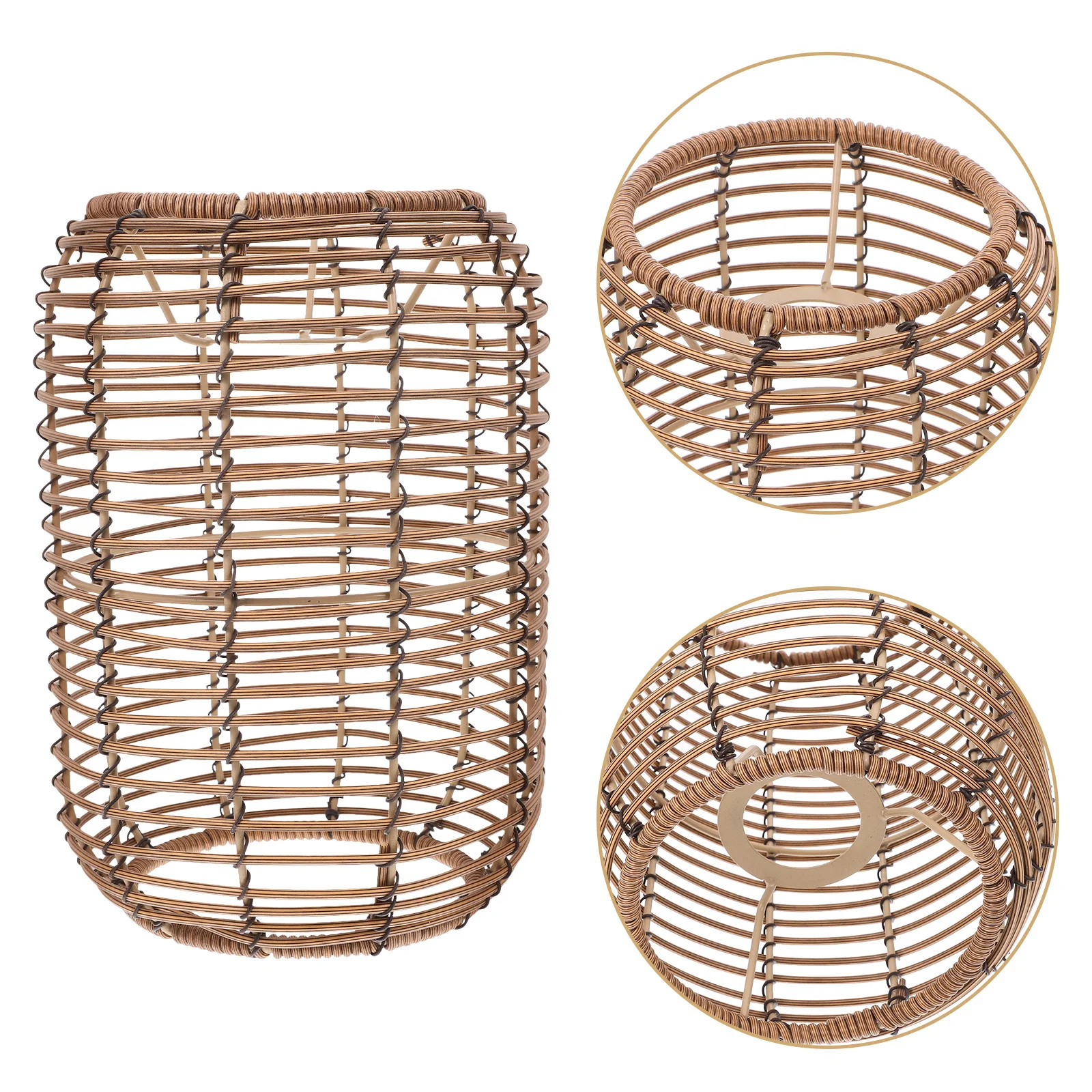 

E27 Woven Pendant Lampshade Retro Vintage Ceiling Lightshade Faux Rattan Home Decor Living Room Restaurant Lighting Fixture