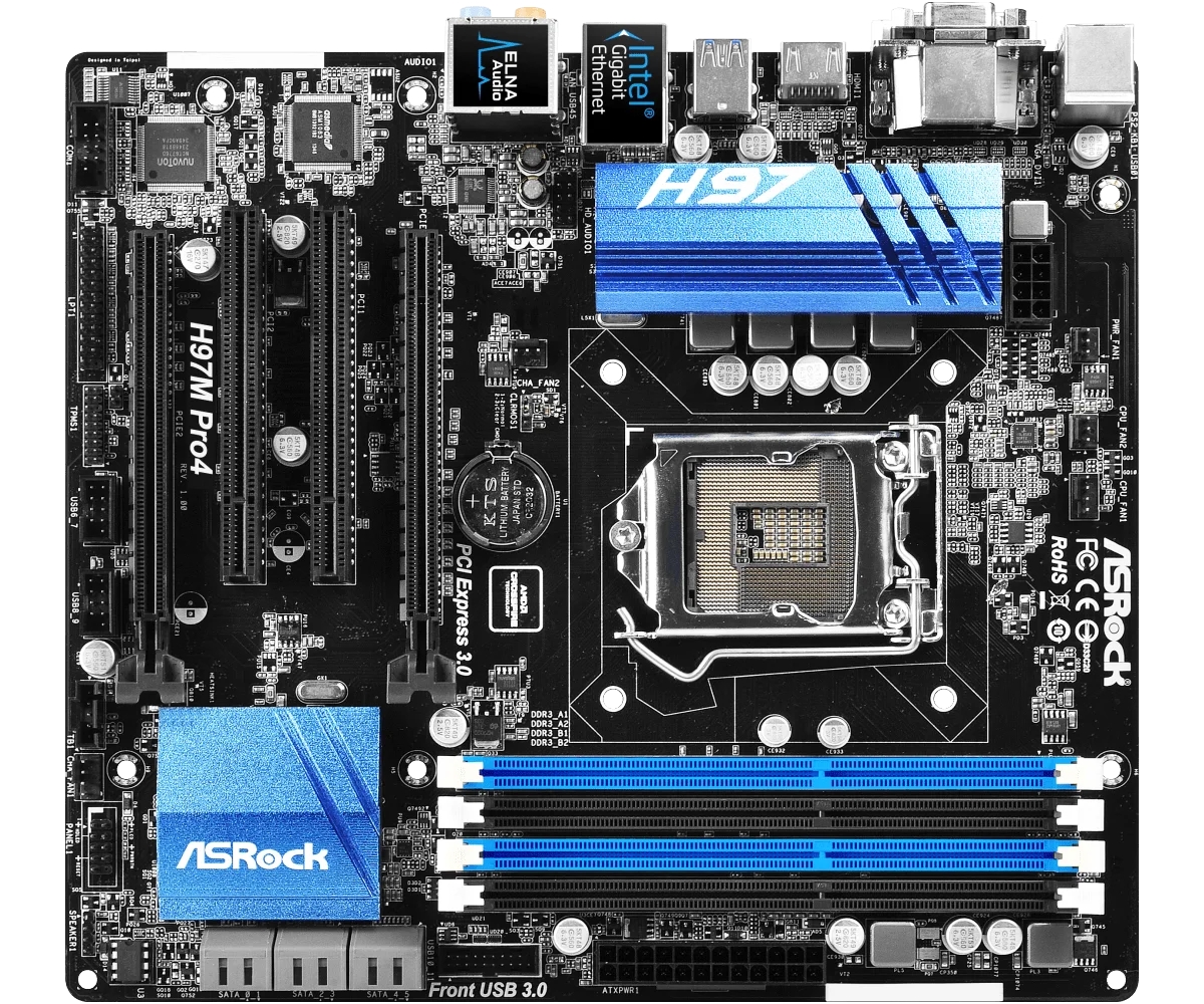 Материнская плата H97 ASRock H97M Pro4 LGA 1150, материнская плата DDR3, 32 ГБ, поддержка i5-4590 i5-4570 i3-4160 i3-4130 i7-4770, процессор M.2 M-ATX