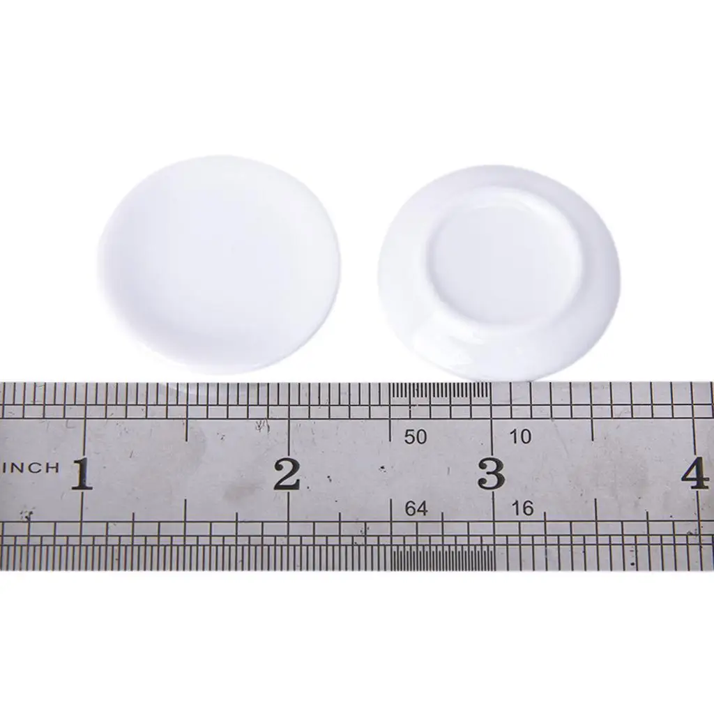 5pcs 1:12 Doll house Miniatures White Porcelain Dish Plate Kitchen Decor