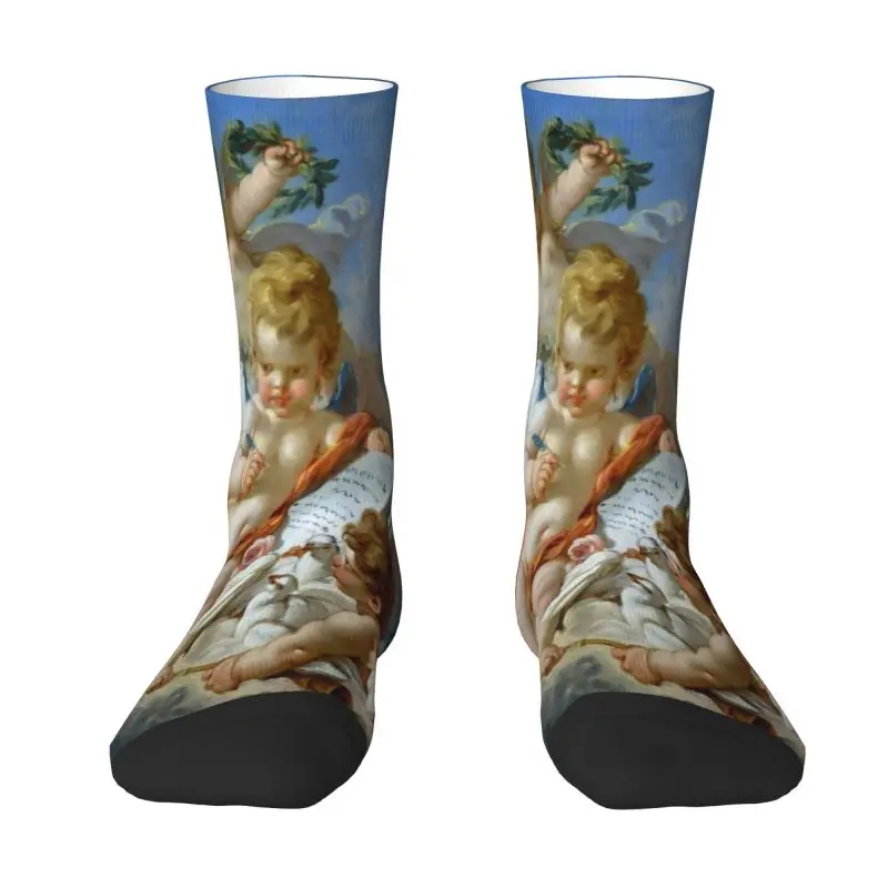 

Эстетические носки с ангелом в стиле Ренессанс с крутым принтом для женщин и мужчин, эластичные летние, осенне-зимние носки Boucher в стиле рококо Art Crew