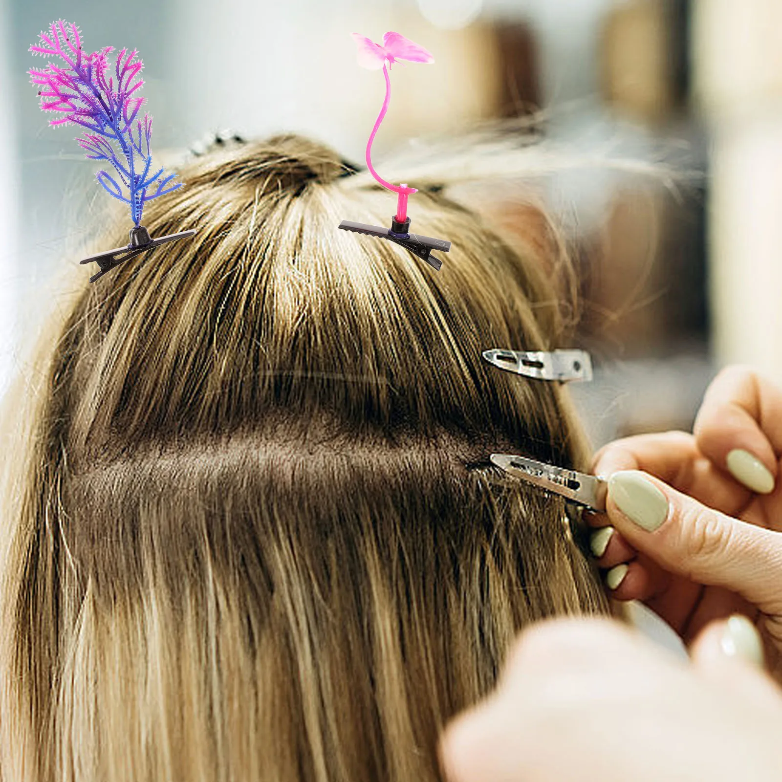 

30Pcs Artificial Plant Hair Clips Funny Cute Hair Accessories Decorative Sprout Clips for Girls Anniversary Party