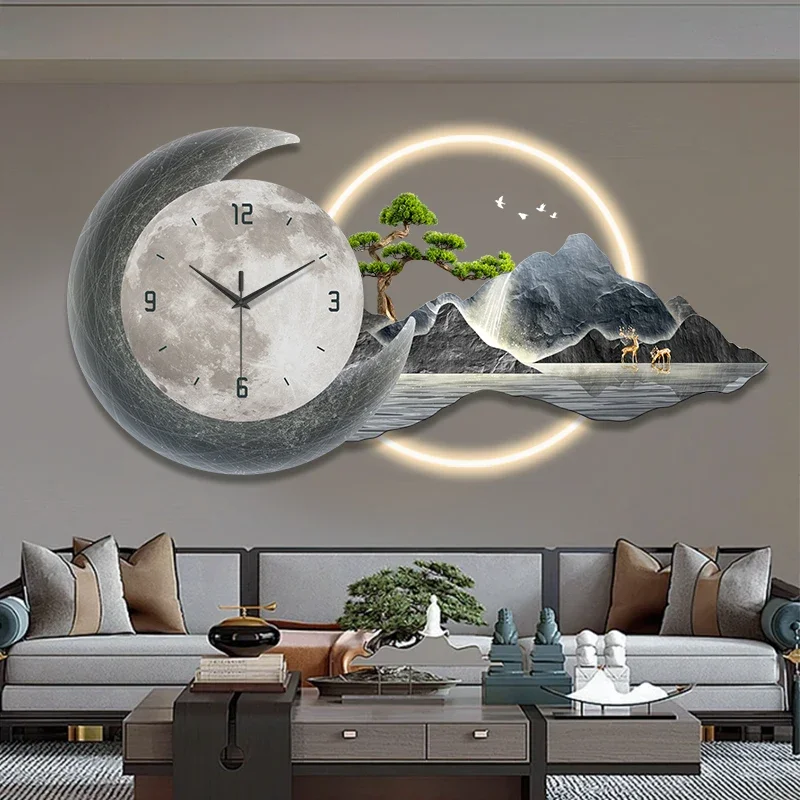 Creative Nordic Wall Clocks Big Size Metal Wall Art Luminous Xenomorph Wall Watch Luxury Relogio De Parede Ornaments Home Decor