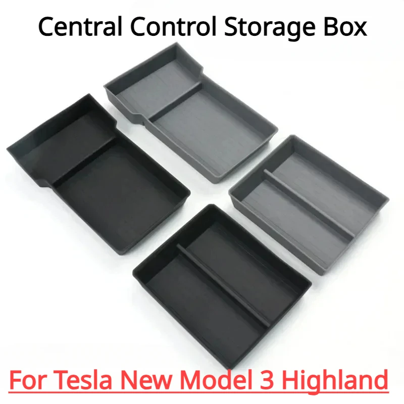 

Central Control Storage Box for Tesla Model 3 Highland Armrest Box Storage TPE Updated New Model3 Car Interior Accessories 2024