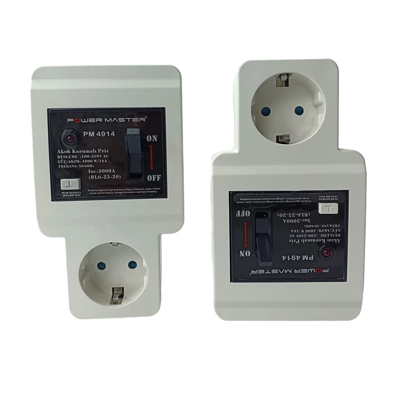 EU Over Under Voltage Relay Surge Protector Limit Over Current Protection 220V 2500W Breaker Short Current Leakage Protection