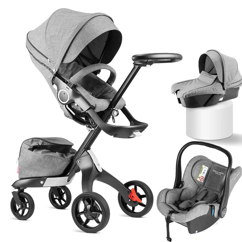 

Детская коляска 3 в 1 Luxury High Land Scape Dsland Сидящая Горячая мама Coches Para Bebe Bassinet 3 в 1 Роскошная детская коляска