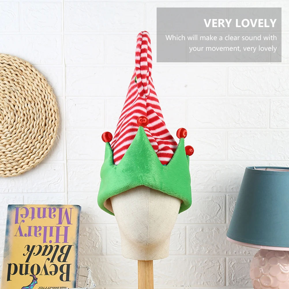 

3Pcs Elf Hats Christmas Bell Hats Non Woven Caps Creative Colorful Headwear Party Supplies Holiday Accessories