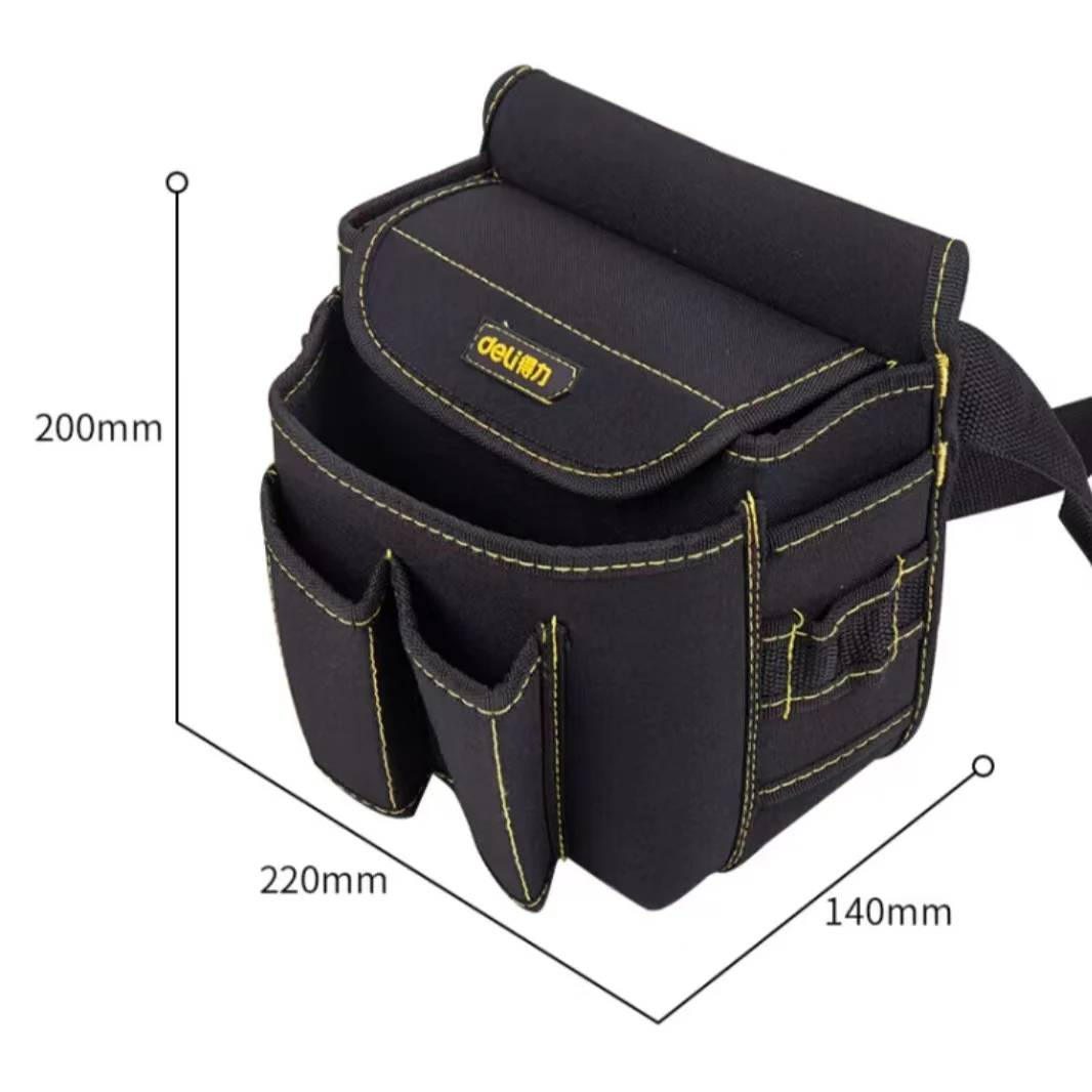 Deli Multi-Pocket Tool Belt Pouch Large Capacity Oxford Cloth Toolbag Multifunctional Electrician Portable Tools Storage Bags