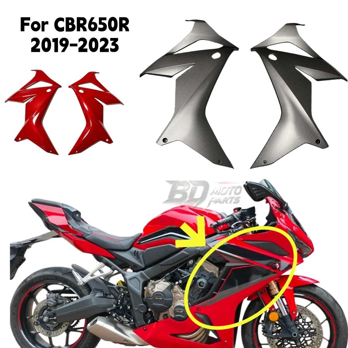 For Honda CBR650R 2019 2020 2021 2022 2023 Motorcycle Accessories Left Or Right Frame Side Cover Fairings Body Cover Protector