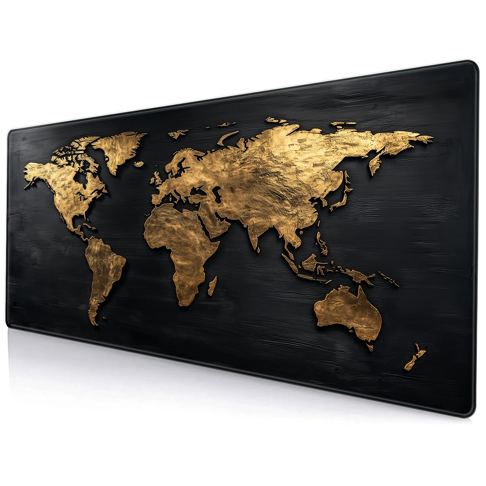 Charcoal Ocean Mouse Pad World Map Design for Office and Gaming Desk pad with PC Laptop desk accessories Non-Slip Rubber Base