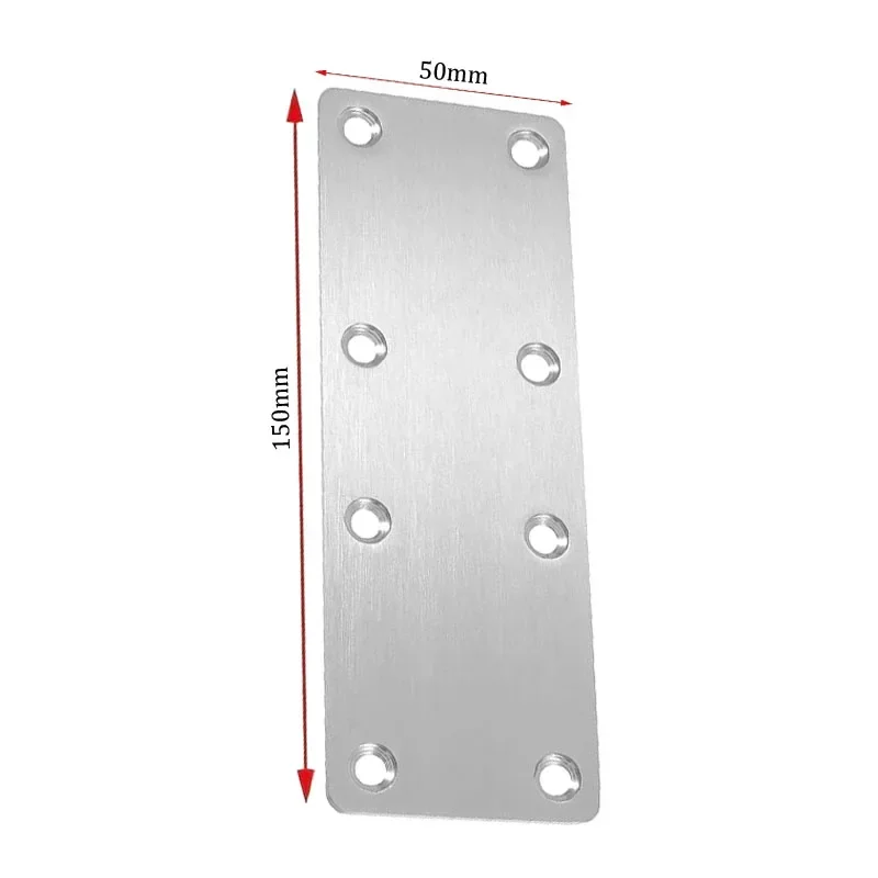 10pcs Flat Mending Plate Stainless Steel Flat Bracket Metal Straight Brace Repair Fixing Joining Bracket Wood Connector
