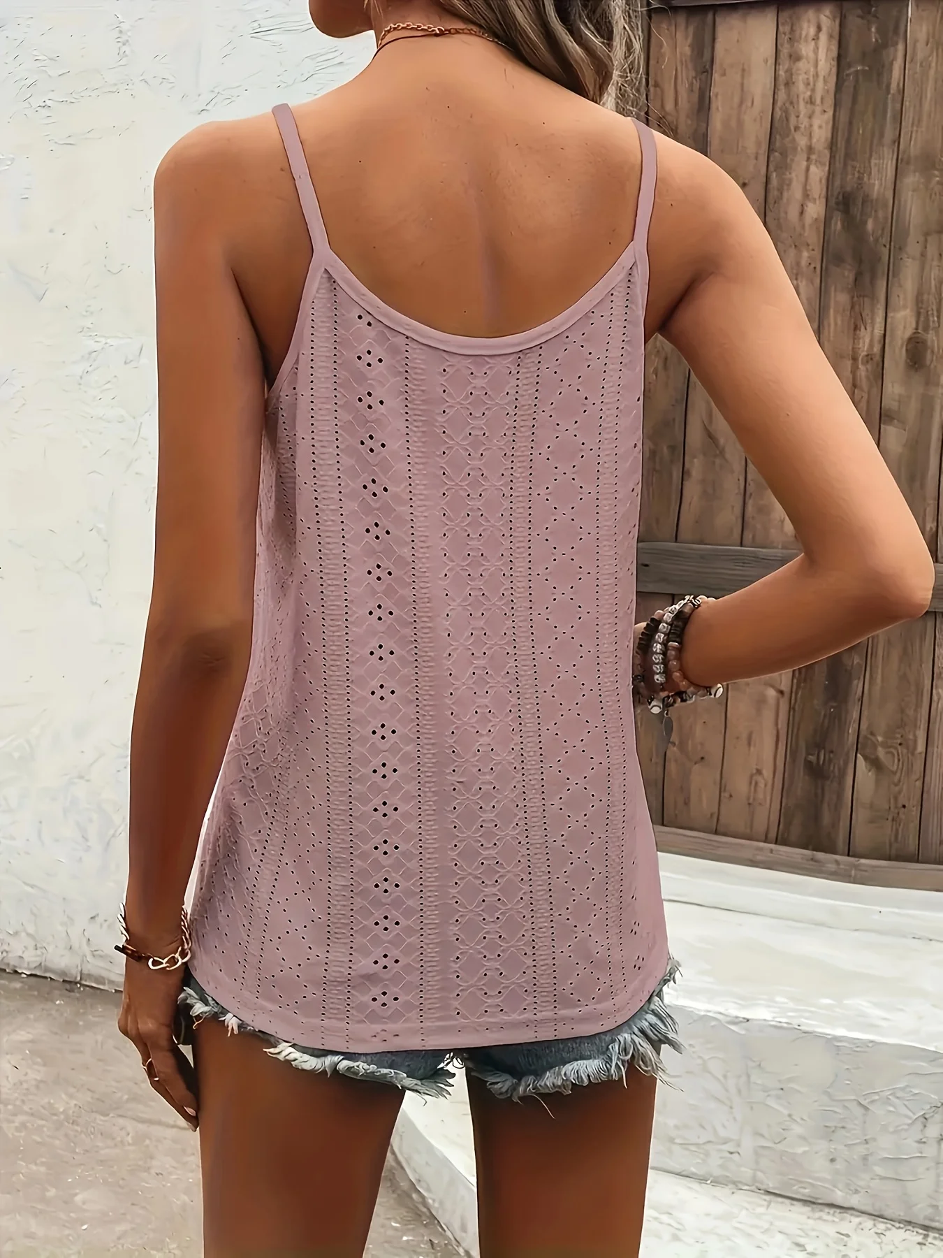 2 Pieces of Women's Y2K Style V-Neck Vests, Fashionable Elastic Perforated Sleeveless Vests, Solid Color