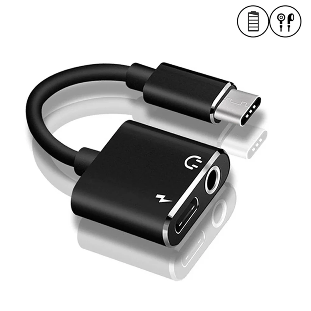 

For Huawei Xiaomi USB C Audio Cable Adapter Earphone Adapter Type C To 3.5 mm Type-C Audio Splitter