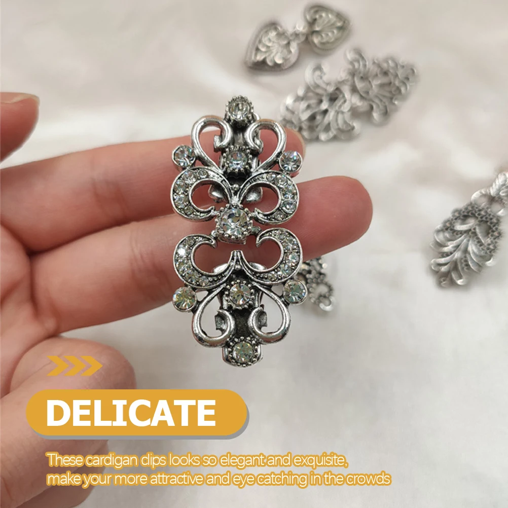 

5pcs Vintage Style Sweater Retro Cardigan Collar Pins Shawl Dress Fasteners Durable Closure For Party Wedding Outfit Accessories