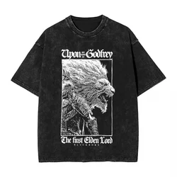 Eldened Ringed Godfrey Washed T Shirt Streetwear Hip Hop Retro T-Shirt Tee Shirt dla mężczyzn Kobiety Krótki rękaw Oversize Lato