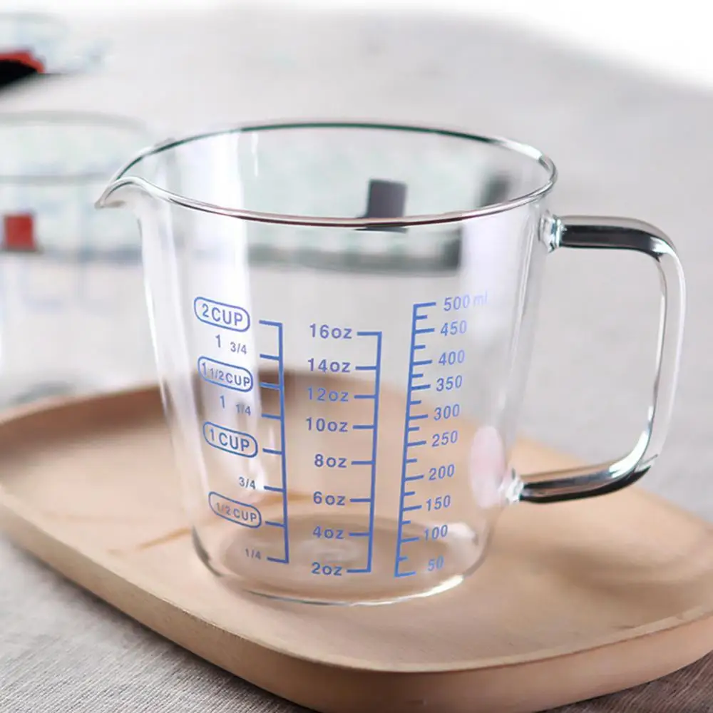 250 ml/500 ml Heat Resisting Glass Measuring Cup Milk Water Scale High Borosilicate Glass Durable Measuring Tools Microwave Tool