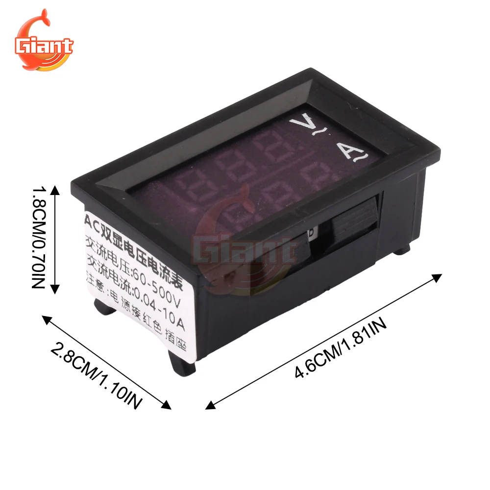 AC60-500V 10A/50A/100A Digital Voltmeter Ammeter Three-phase Voltage Current Tester Detector Volt Monitor Current Transformer