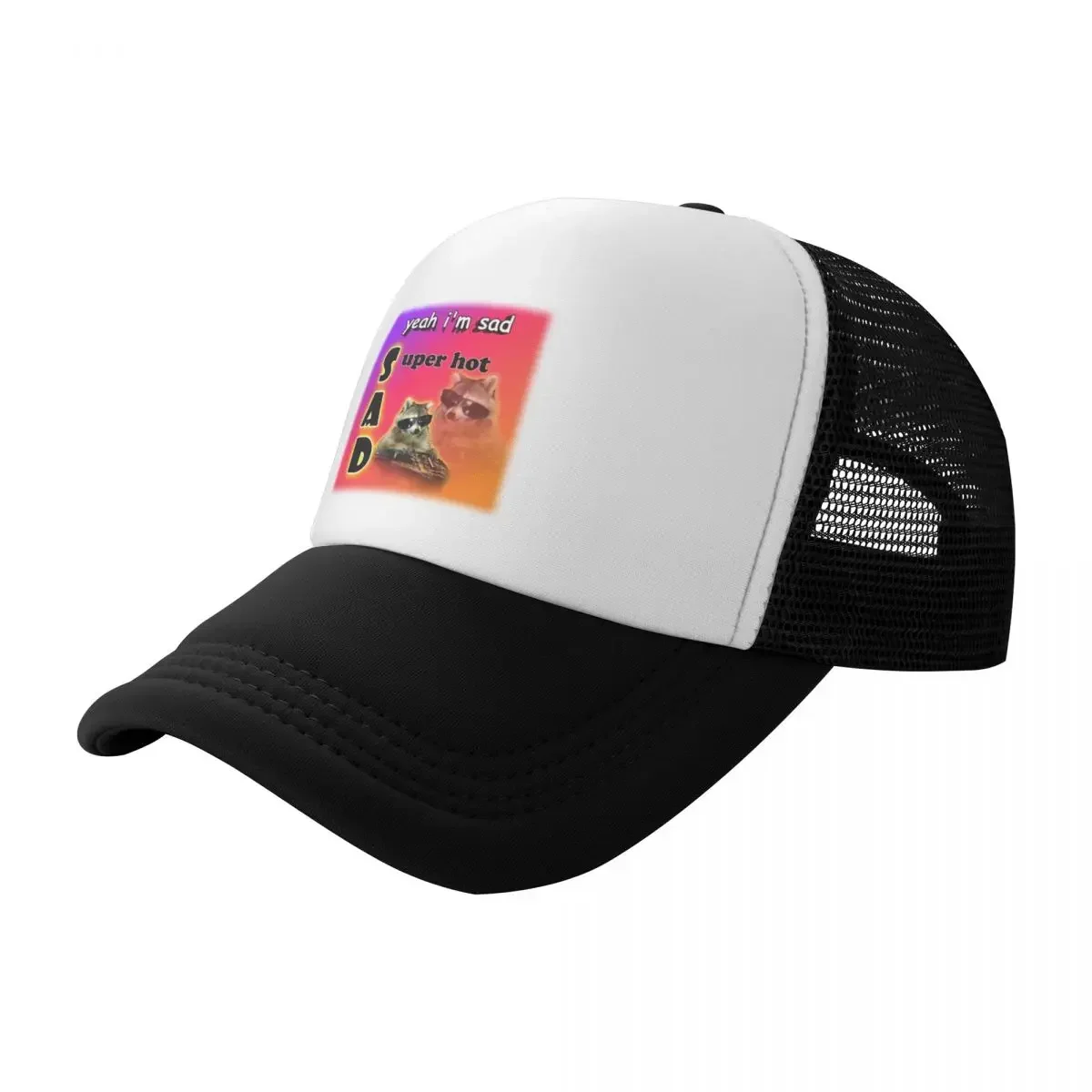 yeah I'm sad - super hot cool raccoon word art Baseball Cap |-F-| funny hat Luxury Man Hat Women Hats Men's