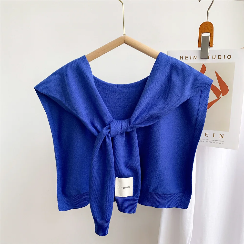 shawl acrylic knit striped comfortable lightweight women autumn winter faux collar shoulder cover for office air conditioner