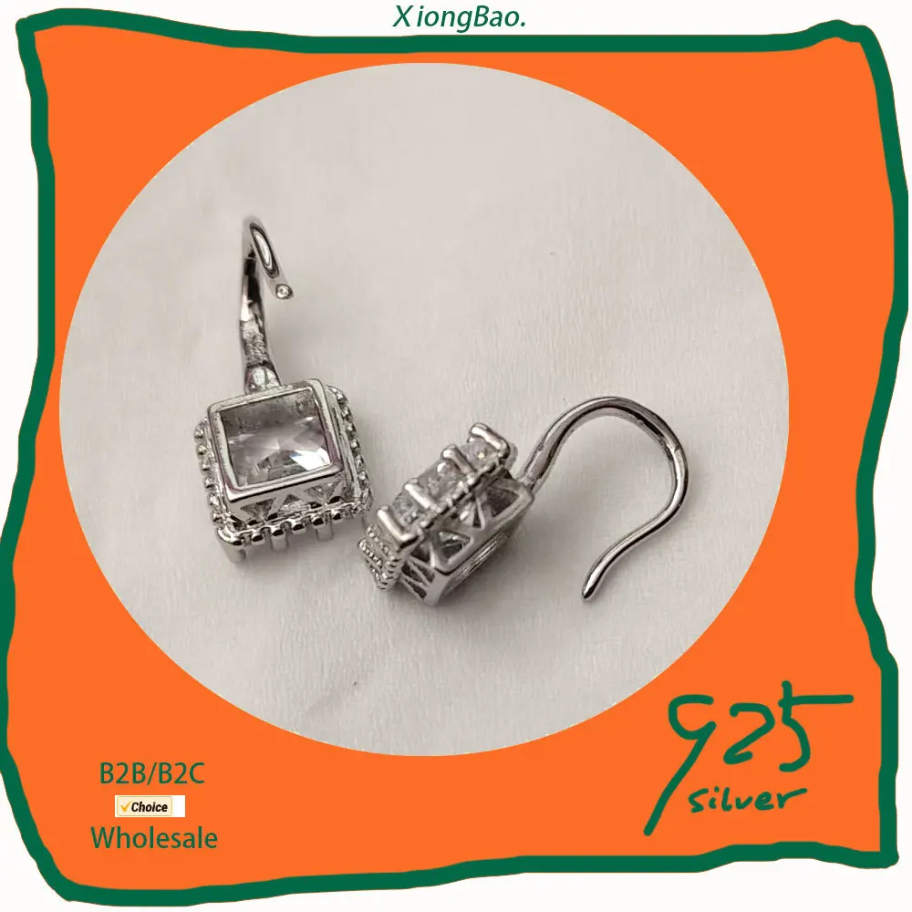 

Square Drop Earrings For Women Moissanite Fine Jewelry Zircon 925 Sterling Silver Sparkling Real 0.5/1 Carat Earring