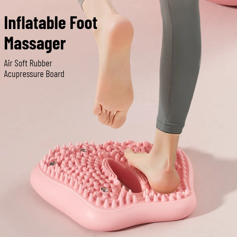 

Anti-slip Acupressure Foot Massager Pad Inflatable Foot Massager Strong Suction Cups Foldable Portable Drainage Holes