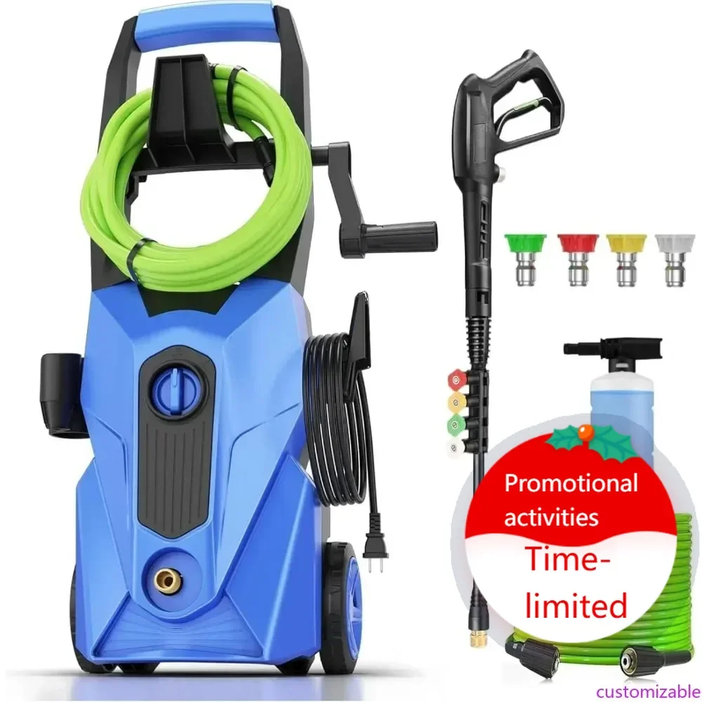 

Горячая распродажа: Высокопроизводительная 33-футовая шланговая мойка высокого давления с 4 насадками и пенной насадкой для дома, автомобилей, заборов и патио (синяя)