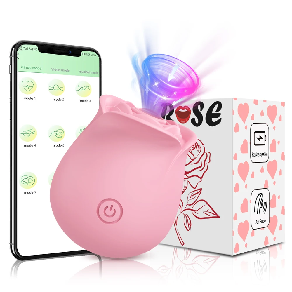 Sucking Rose-Vibrator for Women Clitoris Stimulato Vacuum Nipple Clitoris Stimulator Masturbation Adult Supplies Female Sex Toy
