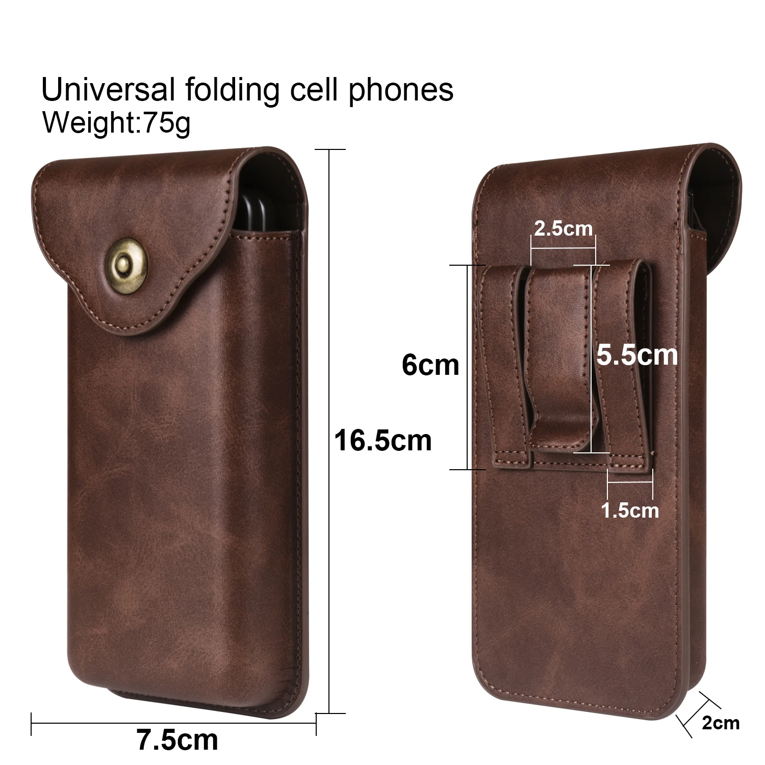 FULAIKATE Universal Vertical Waist Bag for Samsung Galaxy Z Fold5 Folding Cell Phone Pouch for Zfold4 3 2 Men's Belt Holster