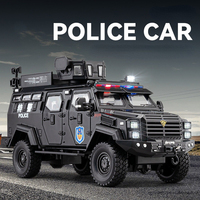 1:24 Sword Toothed Tiger Armored Vehicles Model Alloy Police Explosion Proof Car Model Diecasts Metal Sound Light Kids Toys Gift