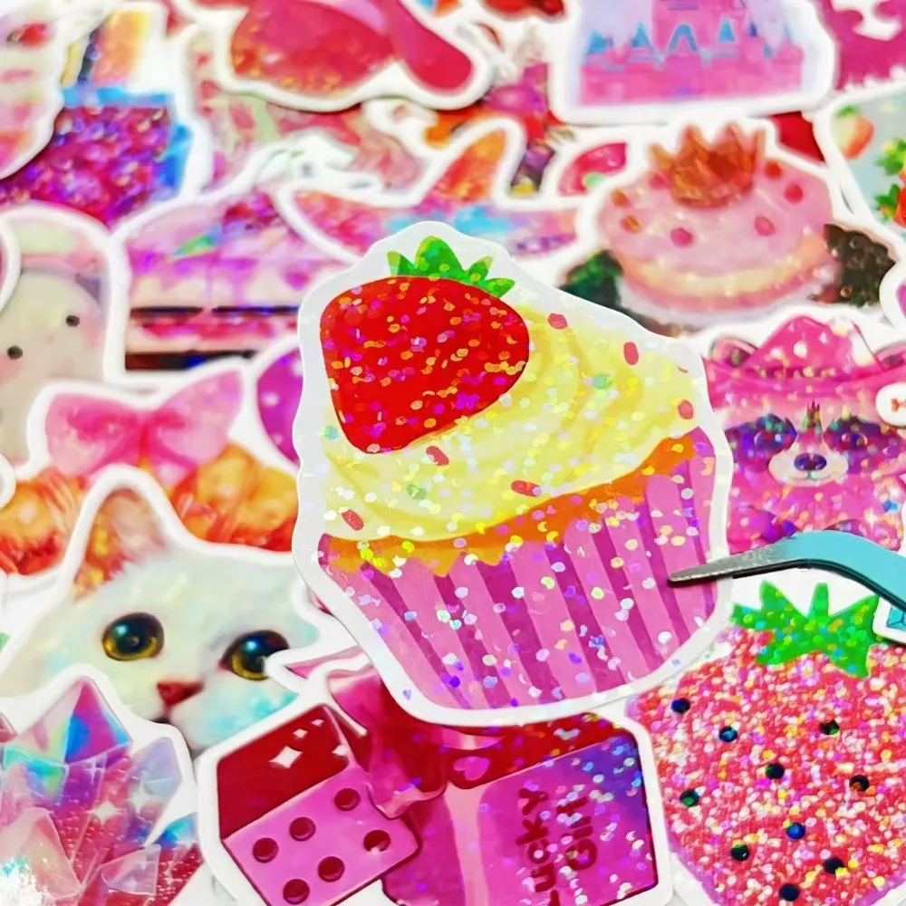 50 قطعة من ملصقات الكتابة على الجدران ذات الفيلم اللامع الجمالي باللون الوردي الوردي - ديكور DIY للجيتار، وتسجيل دفتر متجر YourLife