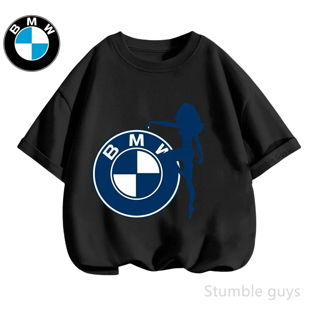 تي شيرت BMW للأطفال صيفي للأولاد والبنات كاجوال بأكمام قصيرة على طراز الدراجة النارية #2