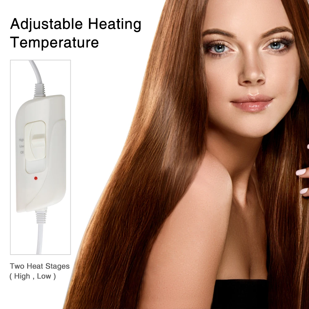 Thermal Treatment Heating Cap Adjustable Electric Steamer Mask Temperature Controlling Baking Oil Spa Home Hair Styling