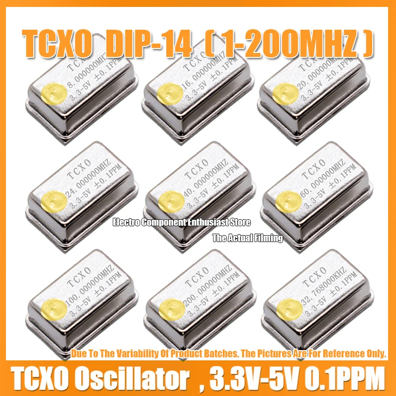 TCXO 8MHZ 12M 16M 20M 24M 25M 26M 27M 30M 40M 50M Temperature Compensated Crystal Oscillator DIP-14 ±0.1PPM Full-Size 3.3V-5V