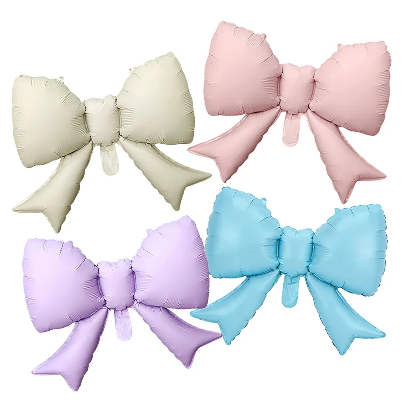 5 Stück Babyrosa Schleifenballons, Schleifenballon aus Folie für Mädchen, Geburtstagsfeier, Hochzeit, Brautparty, Valentinstag-Dekoration – Detail 3