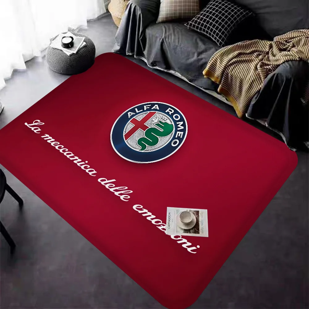 Alfa R-Romeo Logo Bathroom Mat INS Style Soft Bedroom Floor House Laundry Room Mat Anti-skid Welcome Doormat