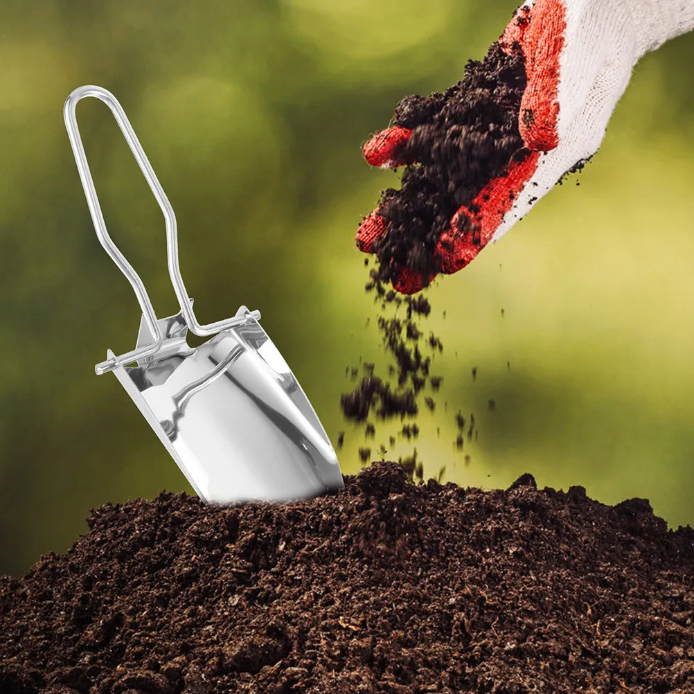 Portable Folding Garden Shovel Stainless Steel Compact Easy Storage Spade for Camping Hiking Fishing Survival Digging Planting
