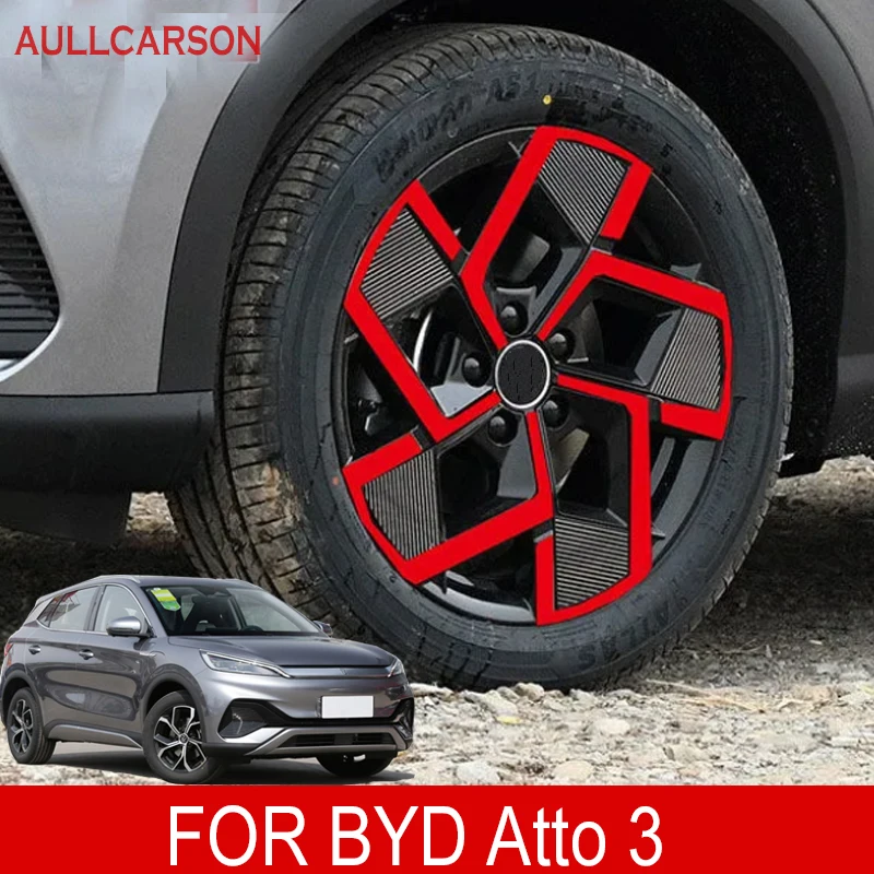 For BYD Atto 3 EV 2022 2023 4PCS Hub Wheel Sticker 18-Inch Automobile  Full Cover Car Accessories