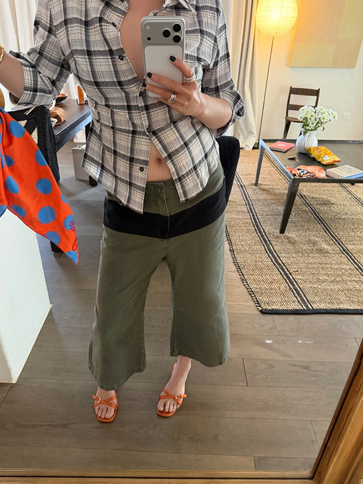 

Женские брюки Green Design Sense Deconstructed Color Block, укороченные, прямого кроя, летние, новинка 2026 года, для стройности фигуры