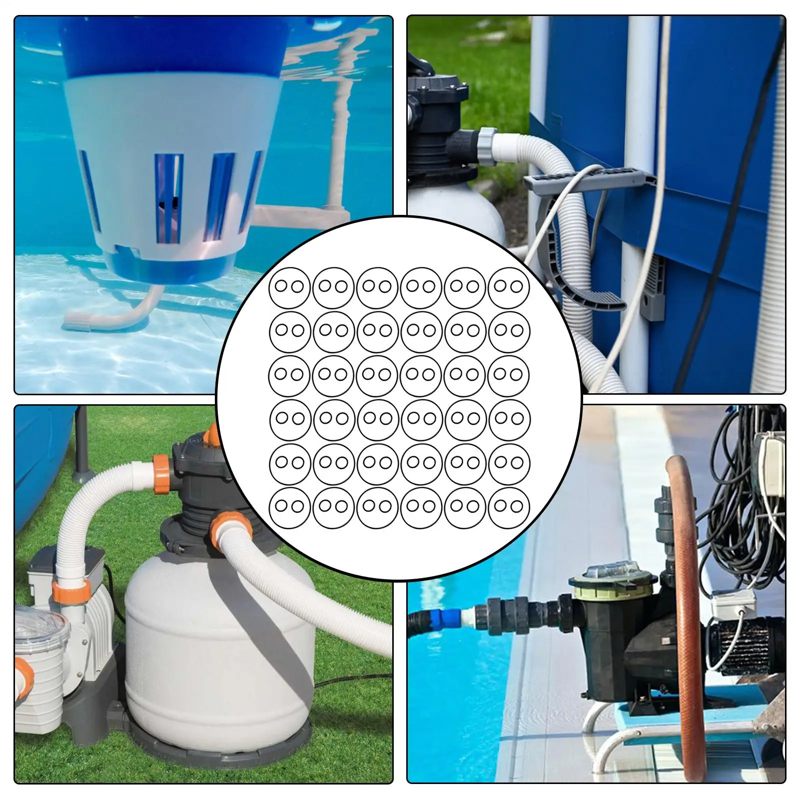 O Ring Assortment Kit Precise Repair Replacement 36 Pieces Precise Rubber O Ring For Pool Filtration Commercial Residential