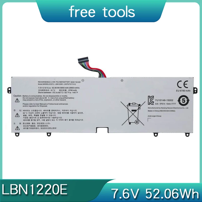 Новый аккумулятор LBN1220E 7,6 В 52.06Wh для ноутбука LG 15UD560-KX50K KX5SE KX7DK KX7SE KX7USE Gram 15z960-t. Aa52u1 AA75U1