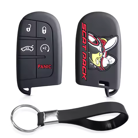 For Dodge Challenger Journey Charger Hellcat For Jeep Grand Cherokee Compass For Chrysler 300C Silicone Car Key Case Shell Fob