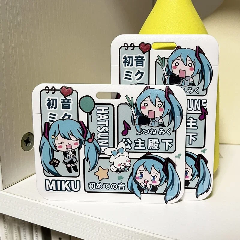 Anime Kawaii Nieuwe Horizontale Versie Ins Hatsune Miku Kaart Maaltijdkaarten Bus Kaart Beschermhoes Fabrieksmerk Certificaat Set