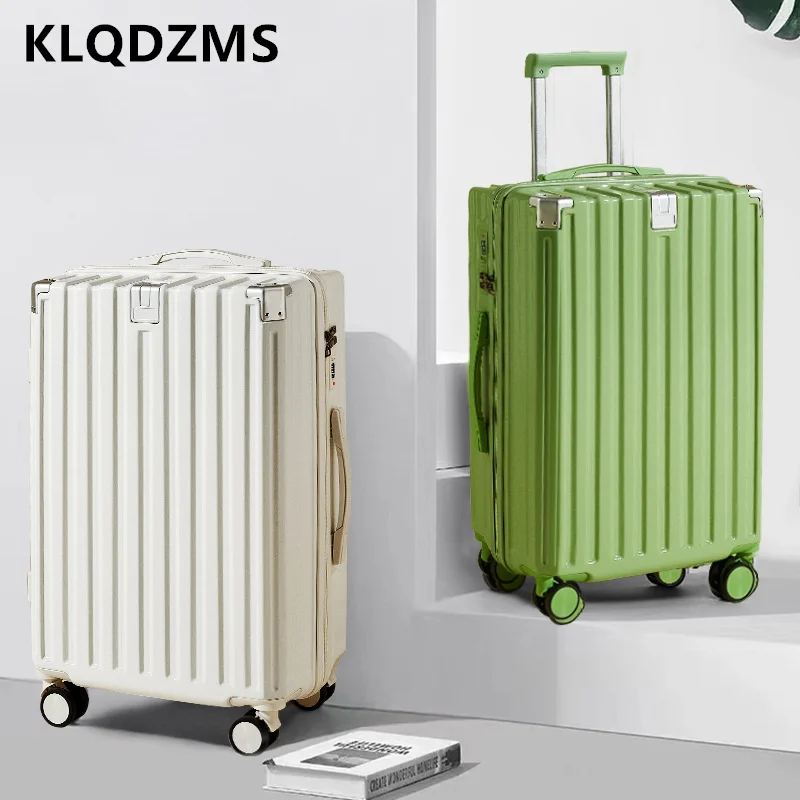 KLQDZMS 20 "22" 24 "26" pulgadas nuevos hombres y mujeres maleta con ruedas multifuncional caja de código de embarque equipaje resistente y duradero