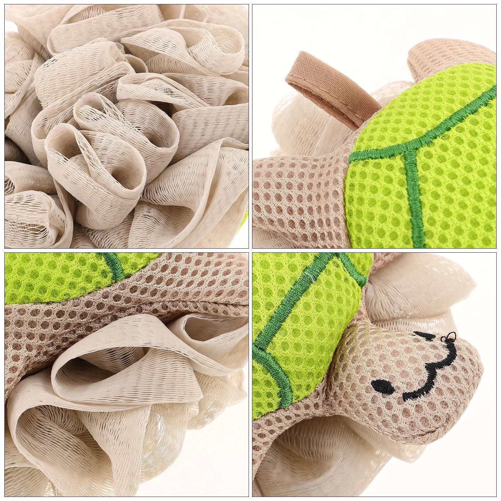 2 قطعة شبكة لينة حمام الإسفنج اللوف لطيف السلاحف الفراولة الكرتون الأشكال لطيف التقشير دش نفخة منظف الجسم