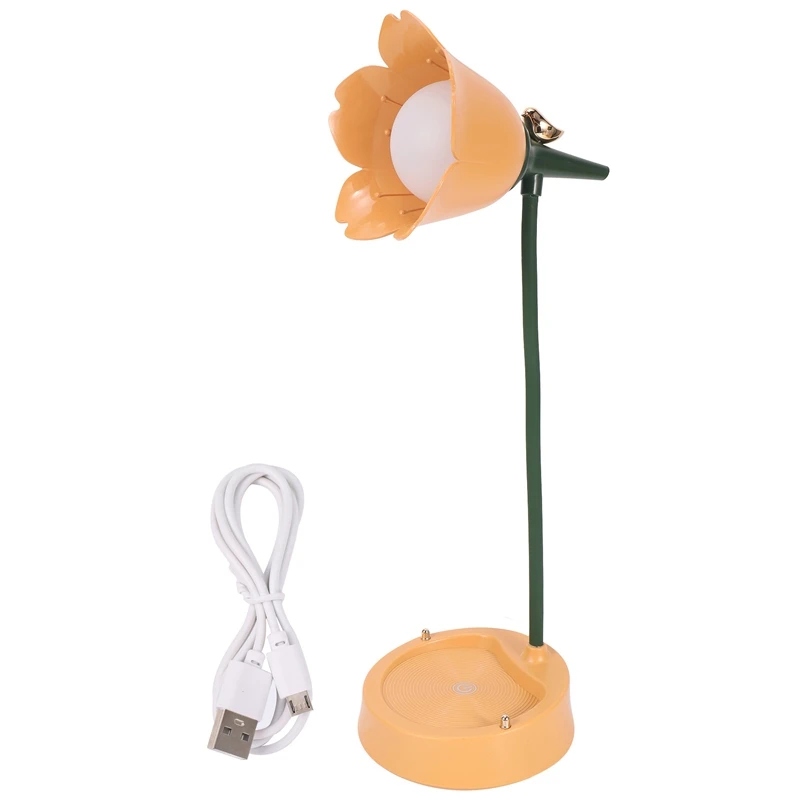 

Flower LED Desk Lamp Student Bedroom Lighting Contact Eye Protection USB